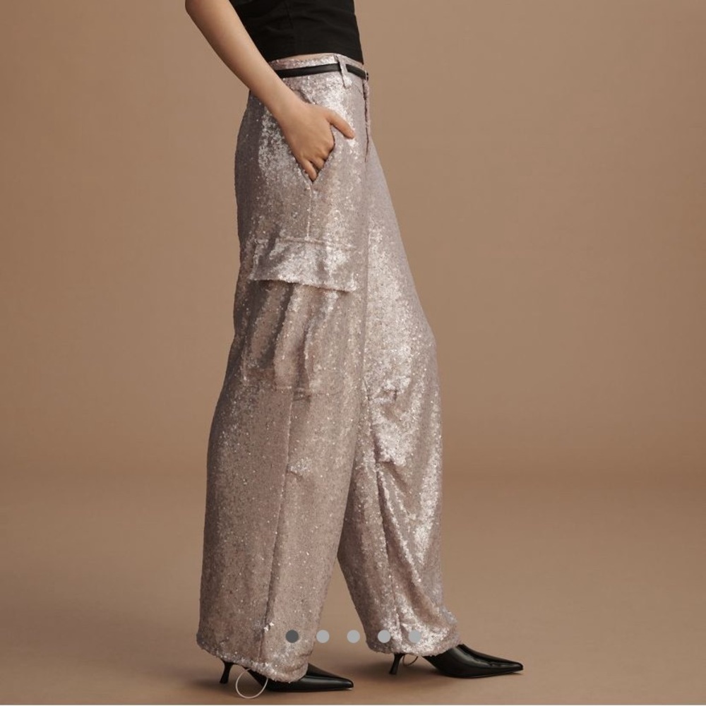 New Anthropologie sequin cargo pants
